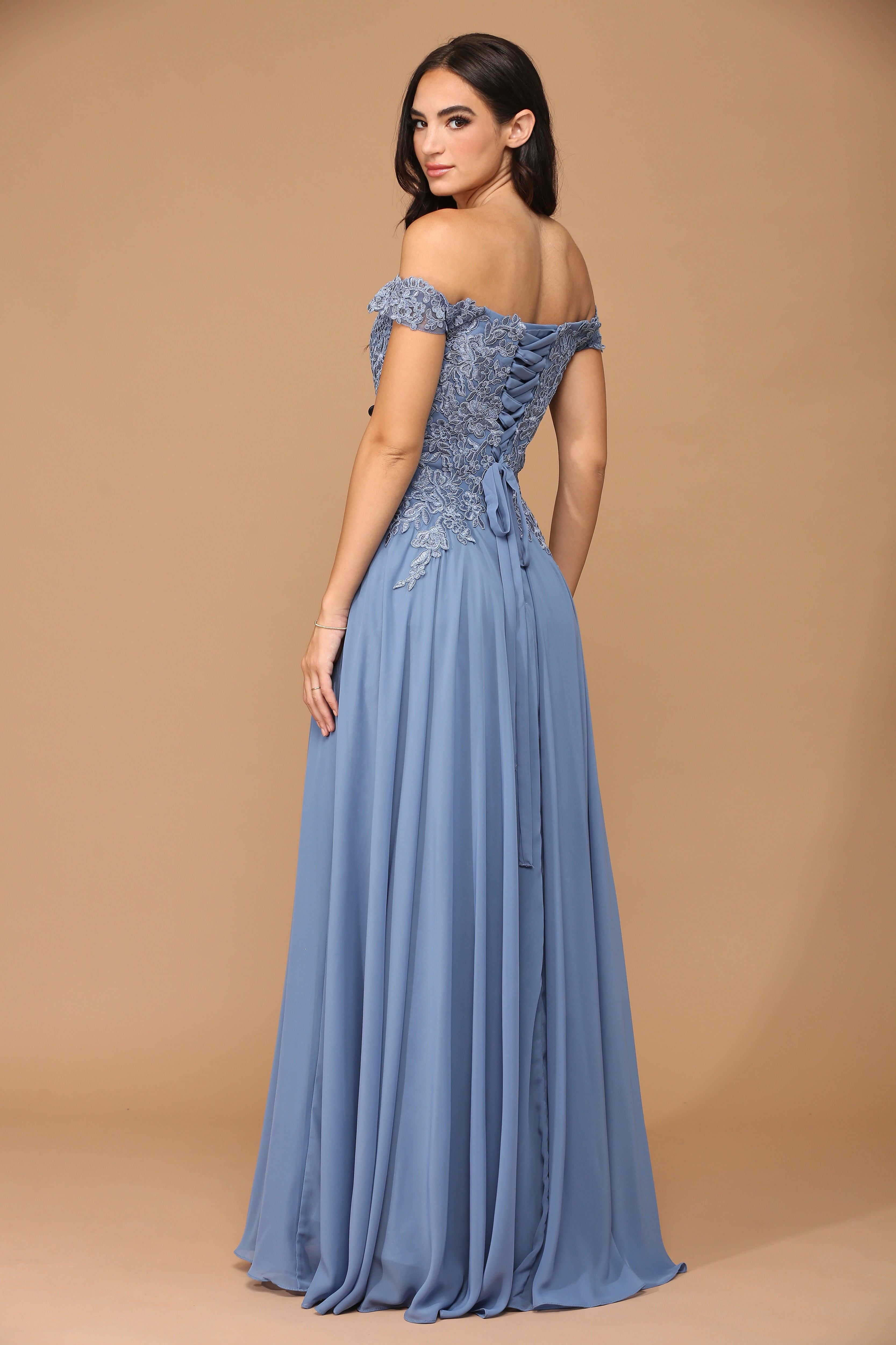 Long Off Shoulder Formal Chiffon Evening Dress