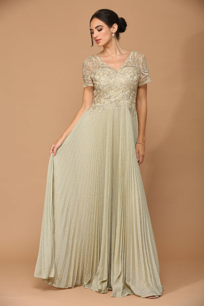 Mother of the Bride Dresses Mother of the Bride Long Formal Metallic Dress Champagne