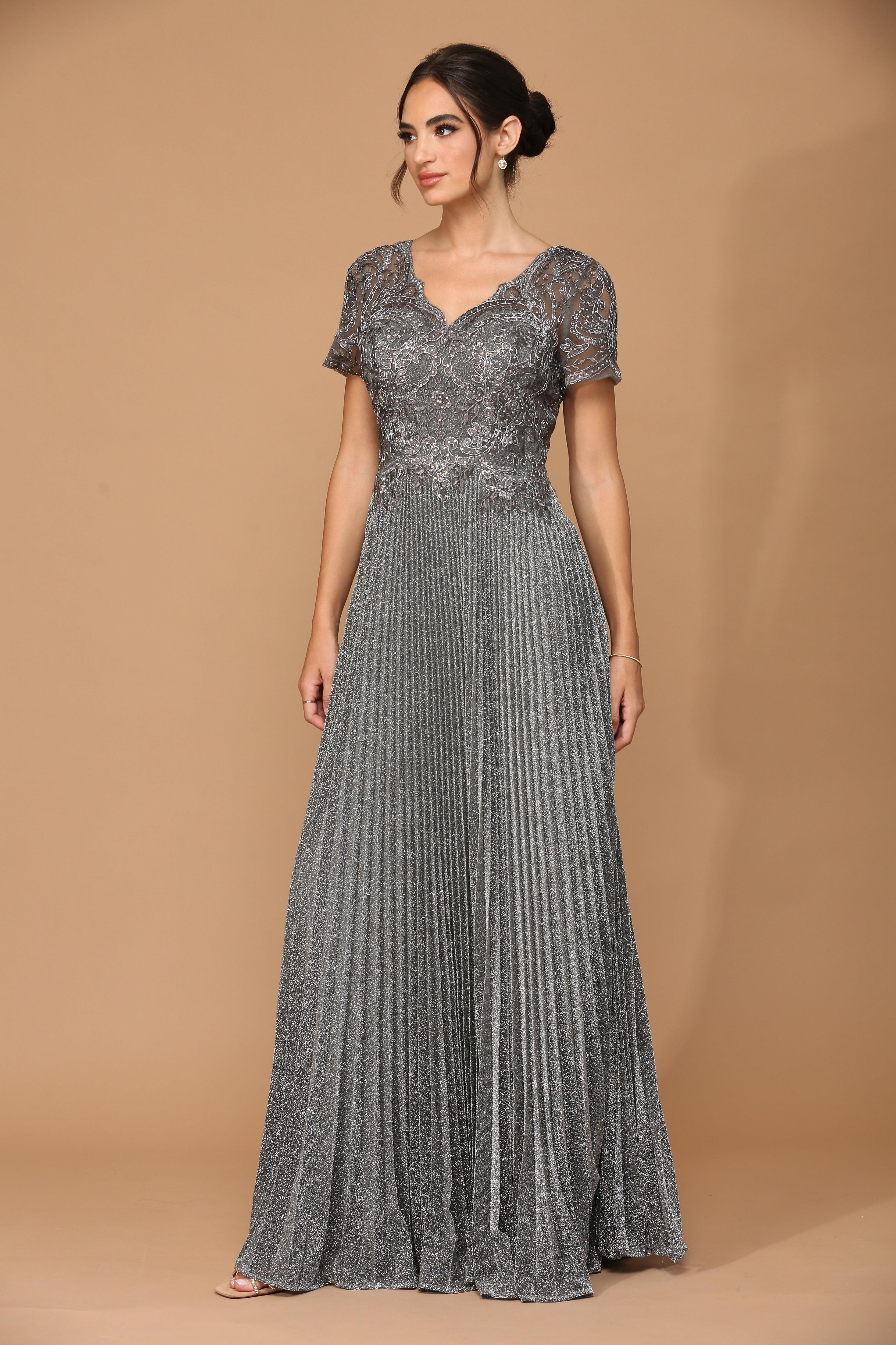 Mother of the Bride Long Formal Metallic Dress Sale