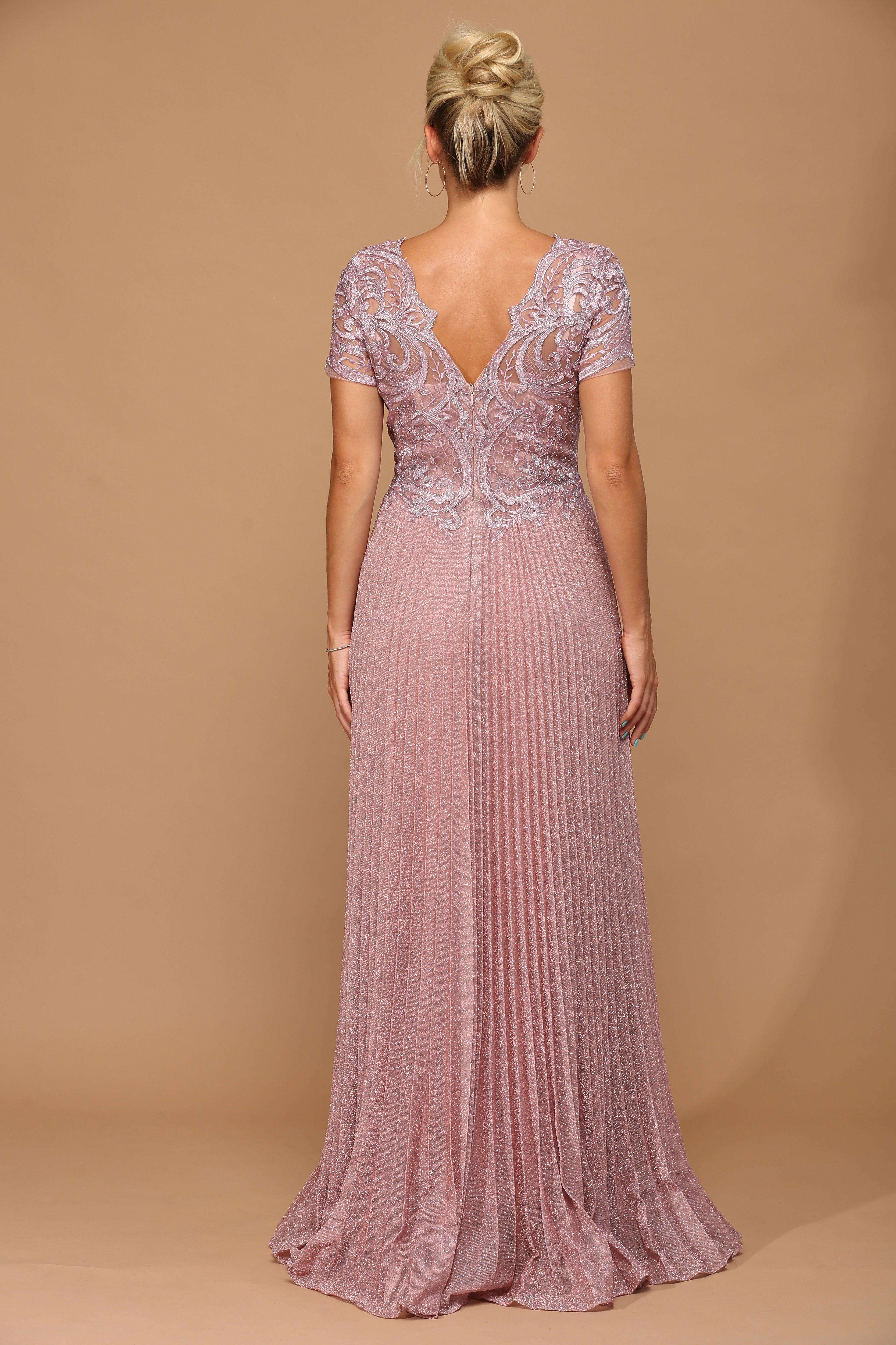 Mother of the Bride Dresses Mother of the Bride Long Formal Metallic Dress Dusty Rose