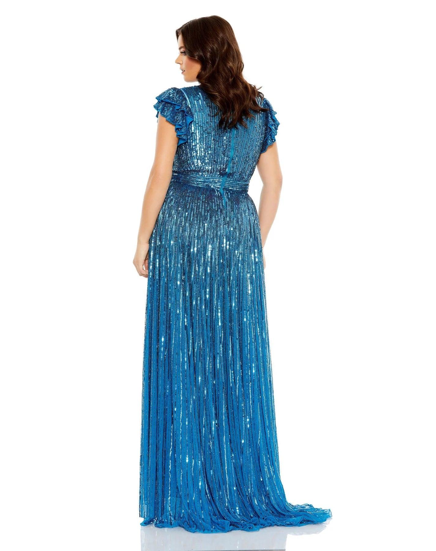 Plus Size Dresses Fabulouss High Low Cap Sleeve Formal Dress Teal