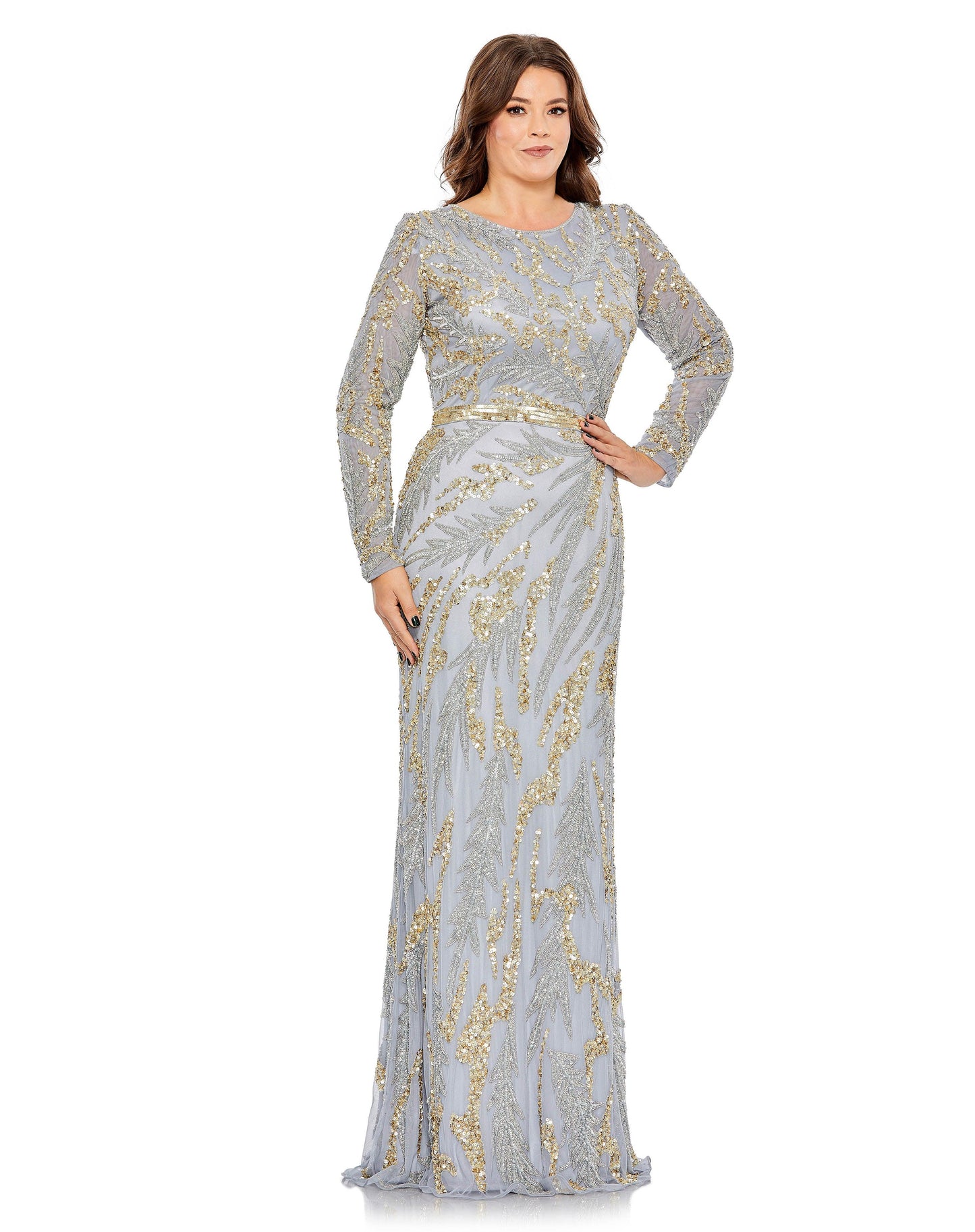 Plus Size Dresses Fabulouss Long Mother of the Bride Plus Size Dress Platinum Gold