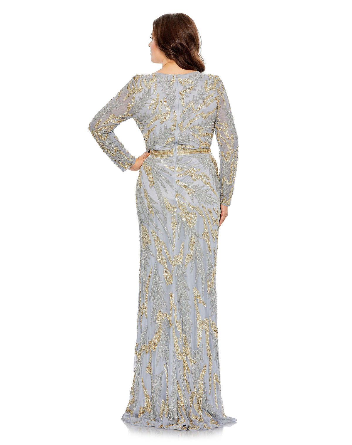Plus Size Dresses Fabulouss Long Mother of the Bride Plus Size Dress Platinum Gold