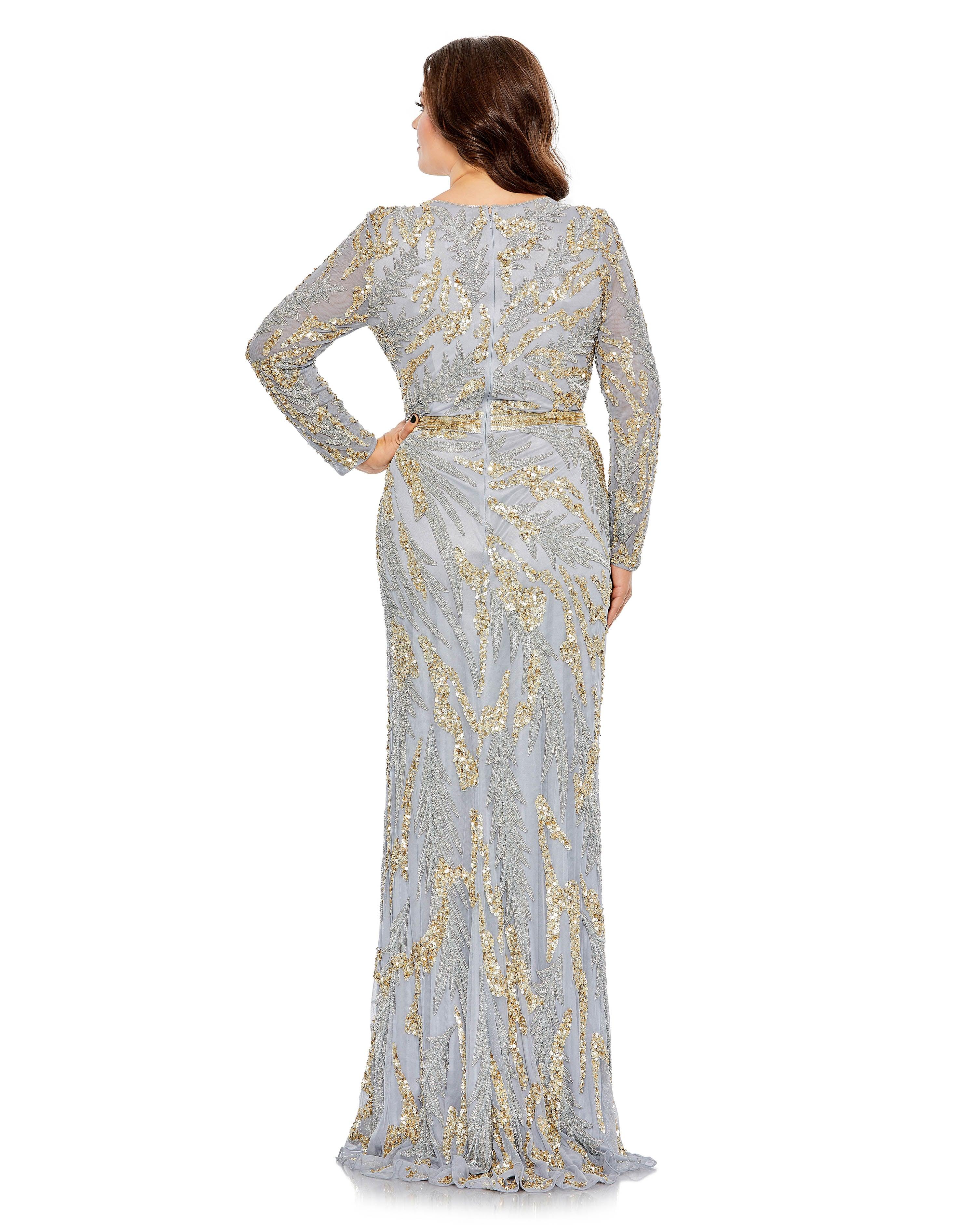 Plus Size Dresses Fabulouss Long Mother of the Bride Plus Size Dress Platinum Gold
