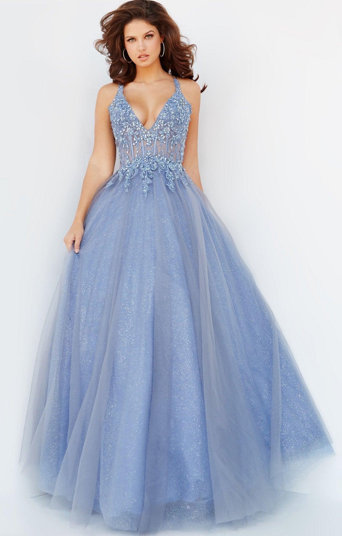 Cloud Jovani 22546 Long Formal Glitter Prom Ball Gown for $590.0 – The