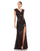 Formal Dresses Long Cap Sleeve Formal Dress Brown
