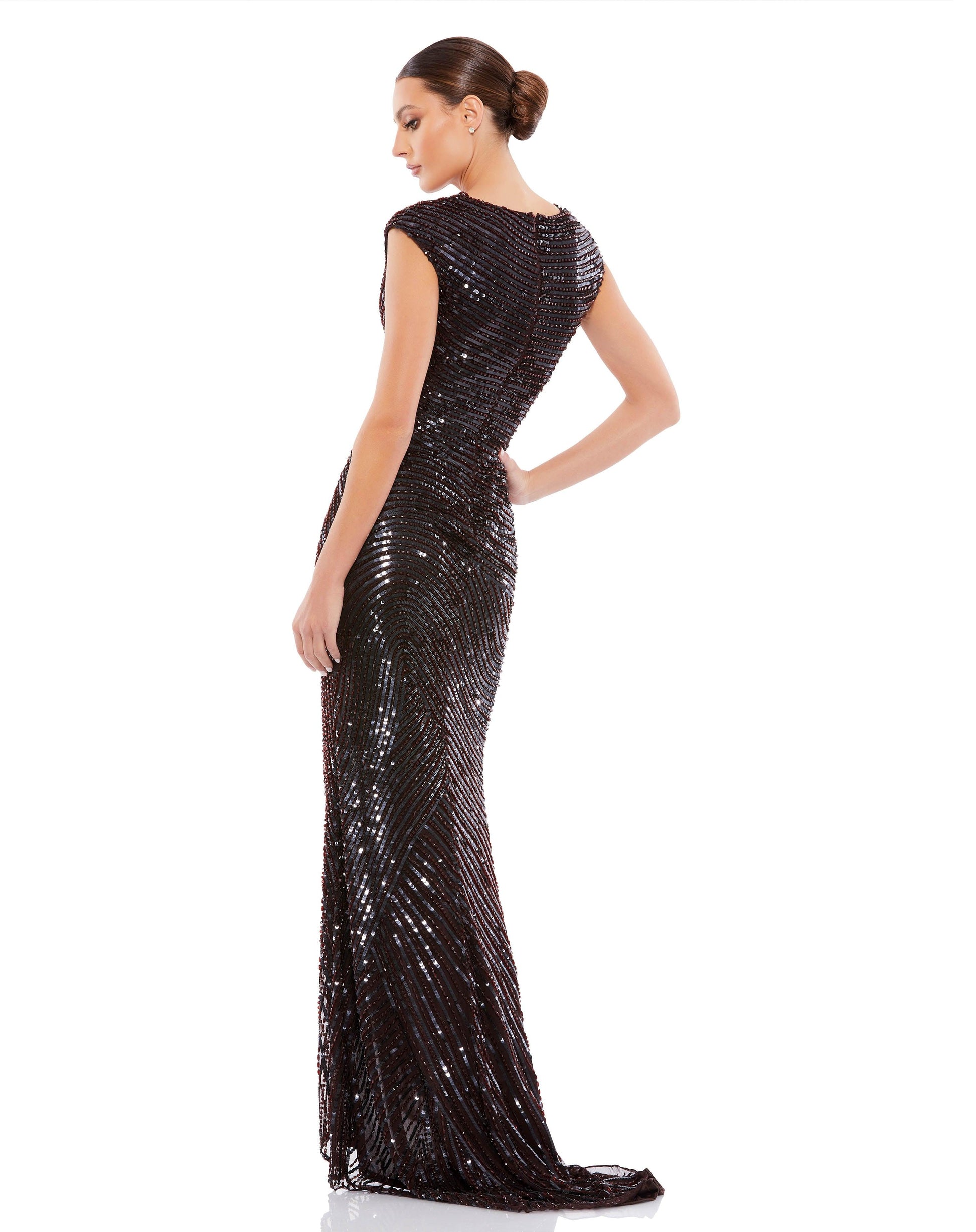 Mac Duggal 5441 Long Cap Sleeve Formal Dress