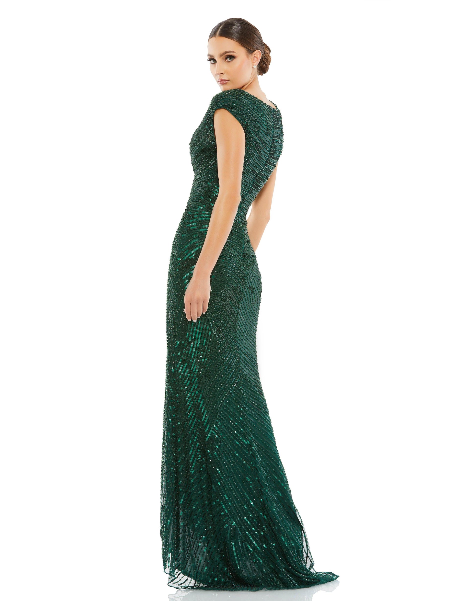 Mac Duggal 5441 Long Cap Sleeve Formal Dress