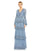 Formal Dresses Long Sleeve Formal Tiered Evening Dress Blue