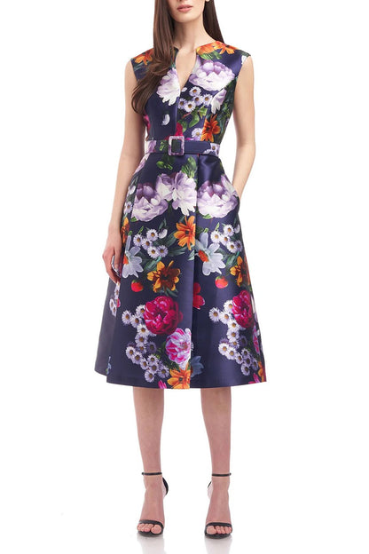 Cocktail Dresses Sleeveless Floral Print Knee Length Cocktail Dress MDNGHT PEONY BOUQUET