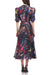 Formal Dresses Tea Length Floral Print Formal Dress BLACK BLURRED WATERCOLOR