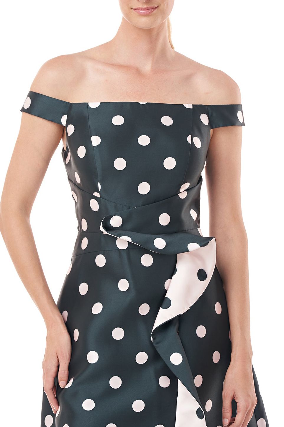 Kay Unger 5517419 Long Off Shoulder Tea Length Formal Dress