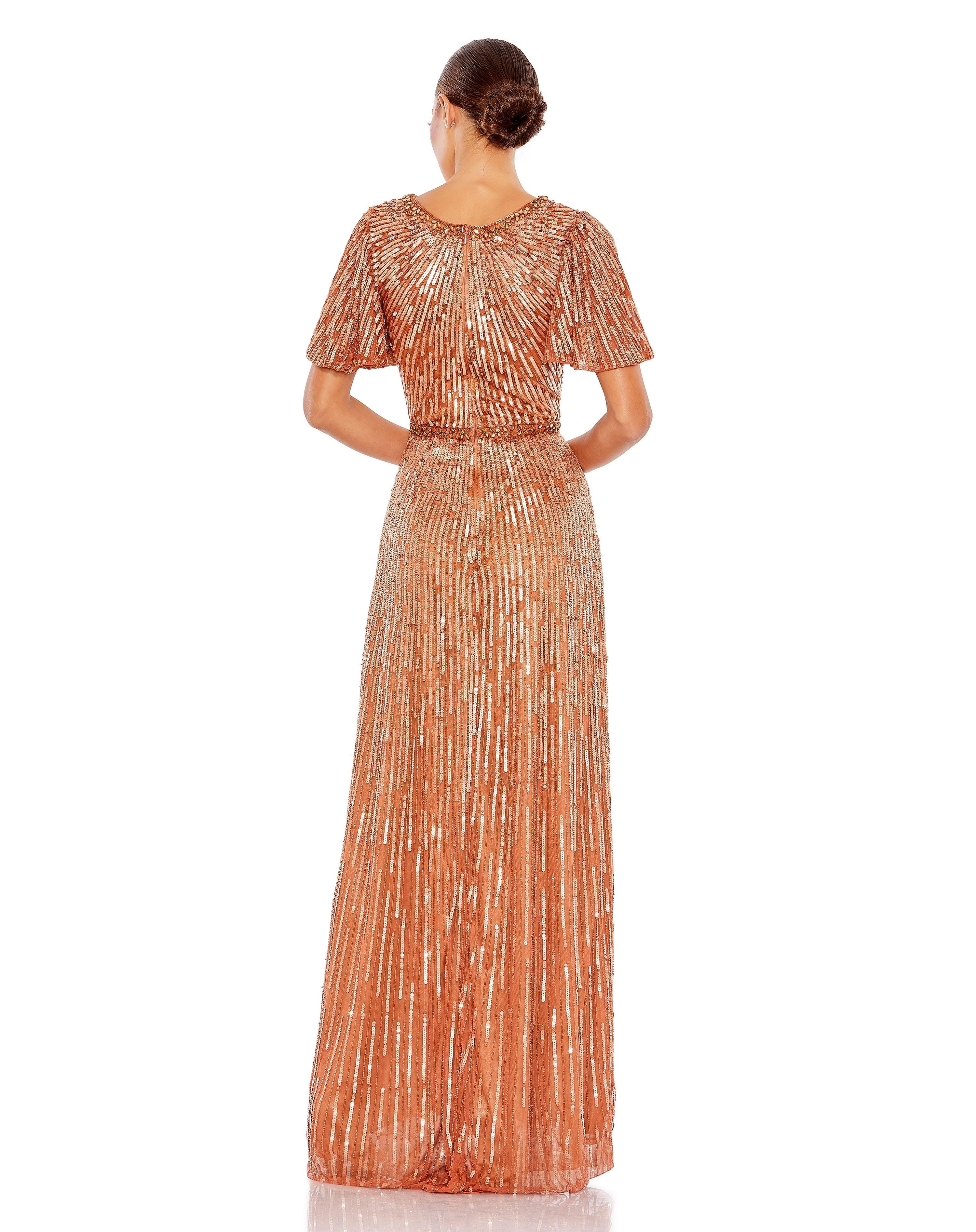 Platinum Mac Duggal 5538 Beaded Short Sleeve Formal Long Gown for $598. ...