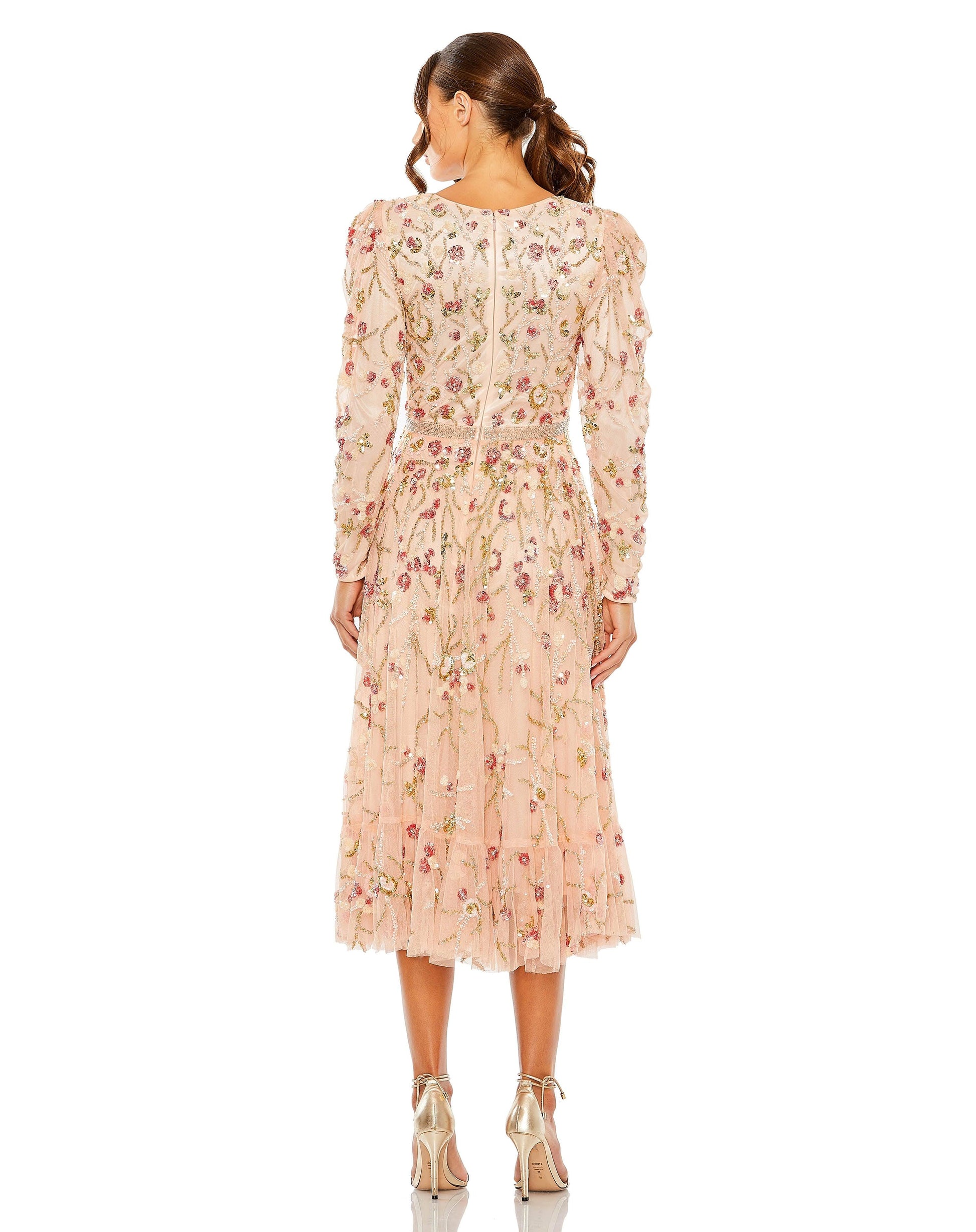Mac Duggal 5580 Long Sleeve Floral Formal Dress