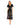 Formal Dresses Short Sleeve Floral Tea Length Dress Black Multi