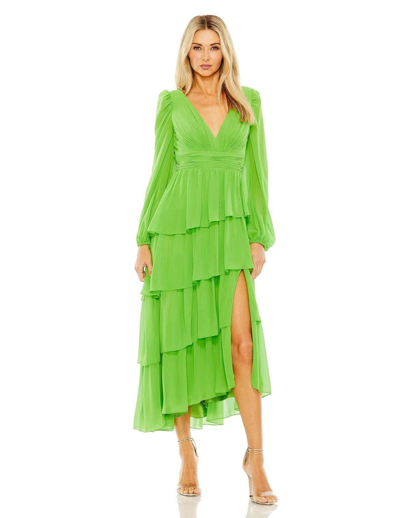 Long Sleeve Chiffon Formal Dress Chiffon Fabric & Long Sleeves Mac Duggal 55900