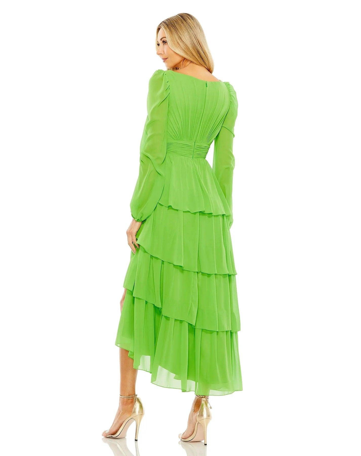 Formal Dresses Long Sleeve Chiffon Formal Dress Teal