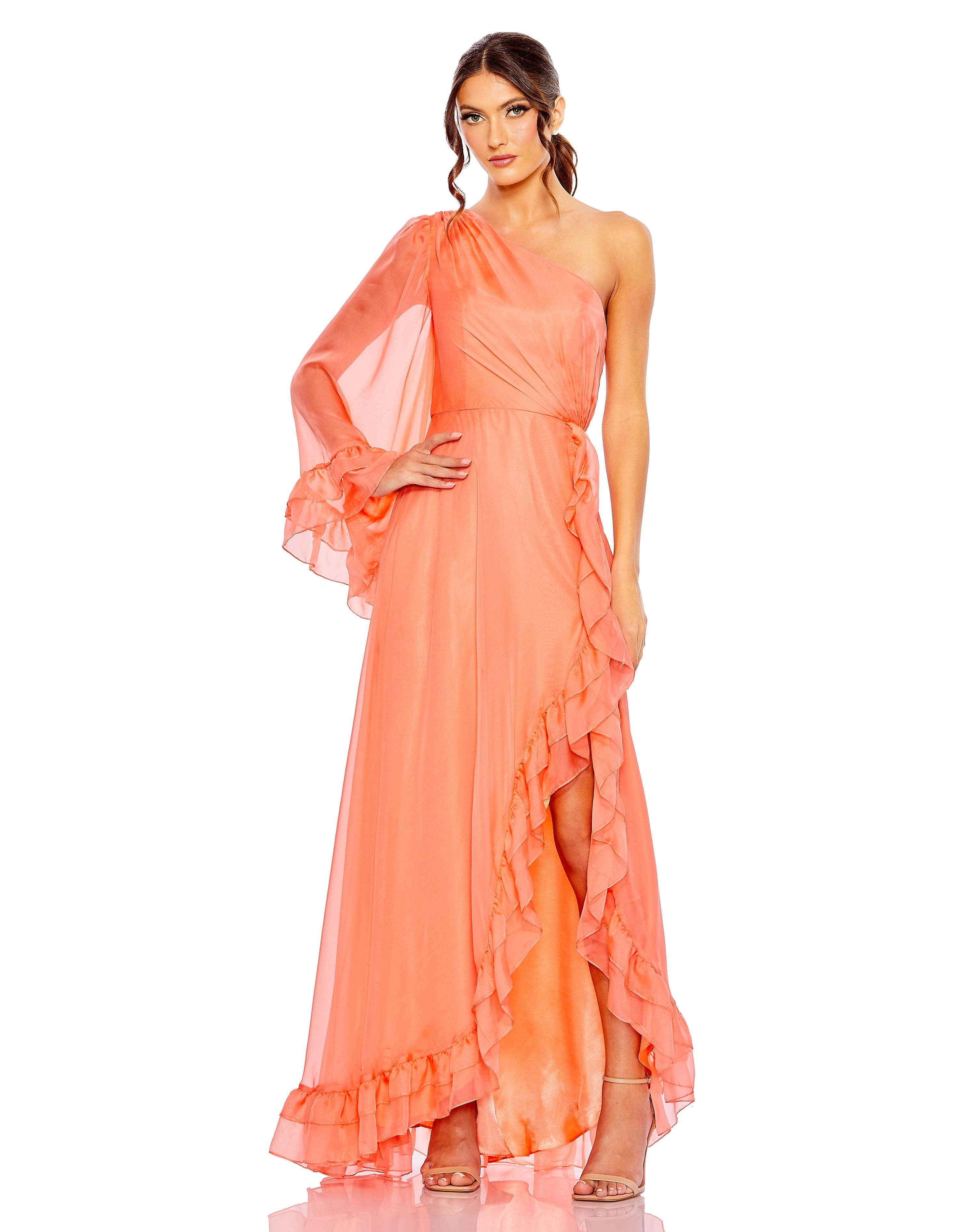 Formal Dresses High Low One Shoulder Formal Dress Light Coral