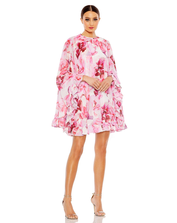 Homecoming Short Floral Cocktail Dress Short Style & Floral Print Mac Duggal 56027