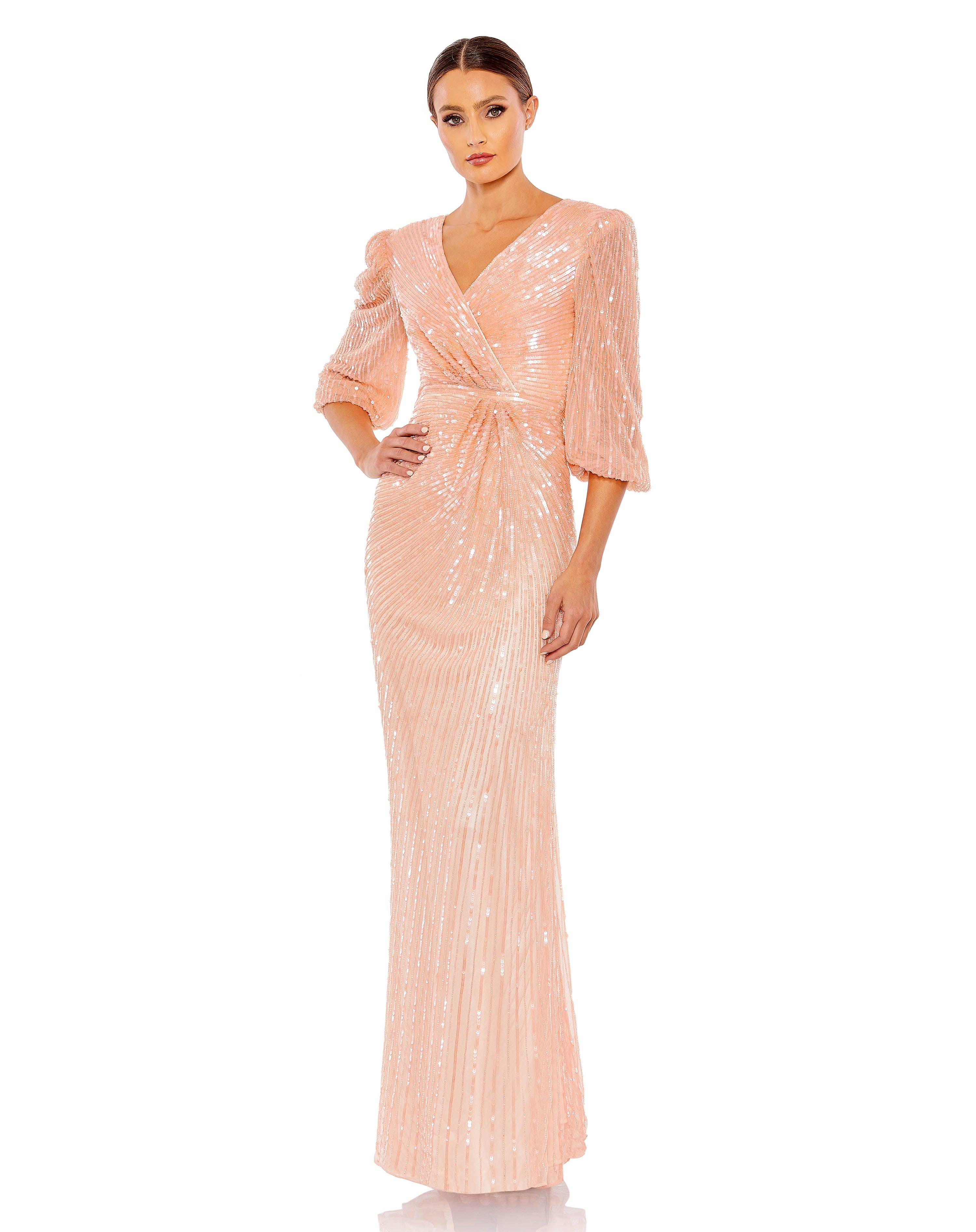 Long 3/4 Sleeve Formal Dress 3/4 Sleeves Mac Duggal 5614 Long 3/4 Sleeve Formal Dress 3/4 Sleeves Mac Duggal 5614