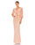 Long 3/4 Sleeve Formal Dress Peach