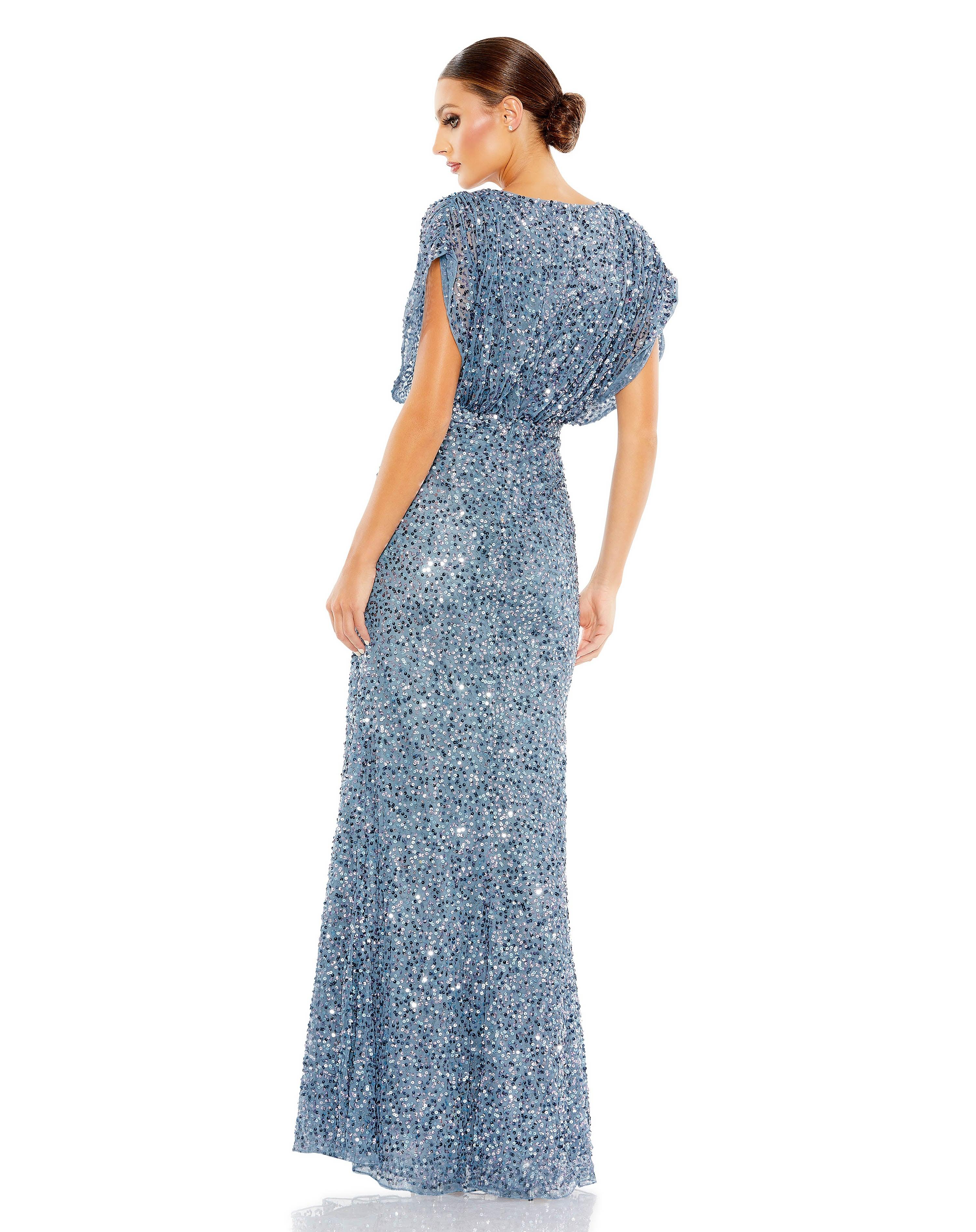 【MAC DUGGAL】ロングドレス ネイビー ハイネック シフォン tokyosolo_ycpt05