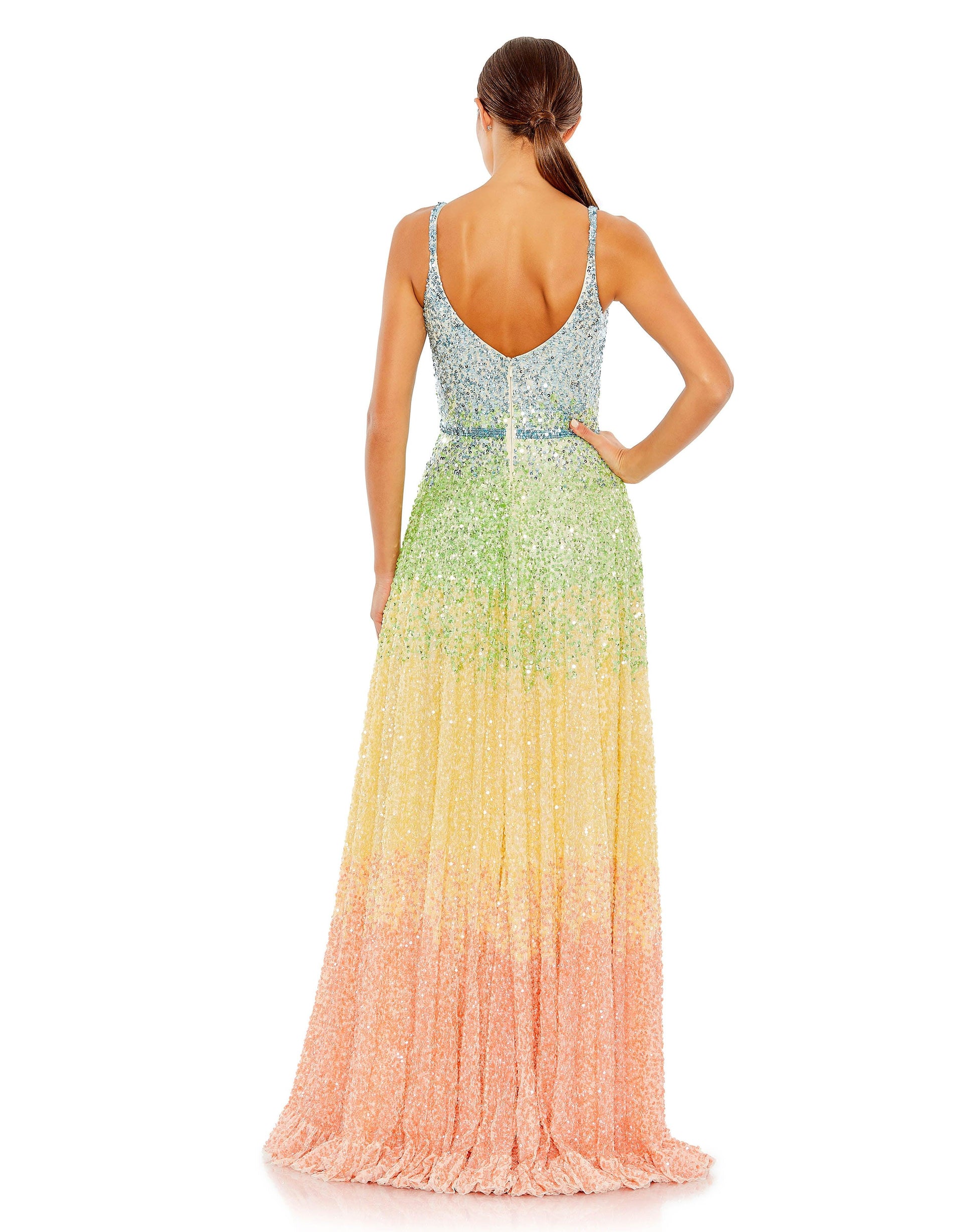 Mac Duggal 5691 High Low Spaghetti Strap Prom Dress