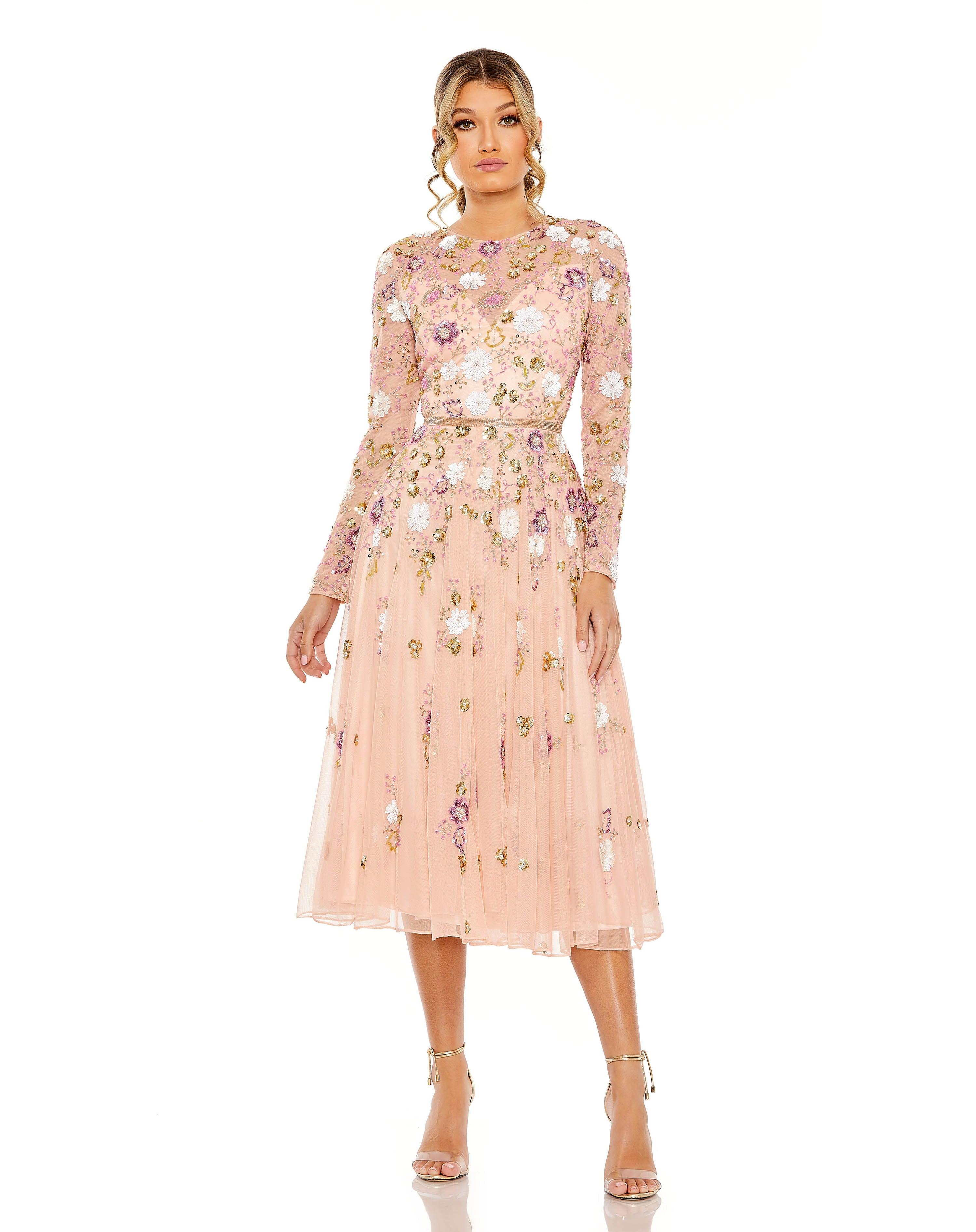 Tea Length Long Sleeve Formal Dress Tea Length & Long Sleeves Mac Dugg The Dress Outlet Tea Length Long Sleeve Formal Dress Tea Length & Long Sleeves Mac Dugg The Dress Outlet