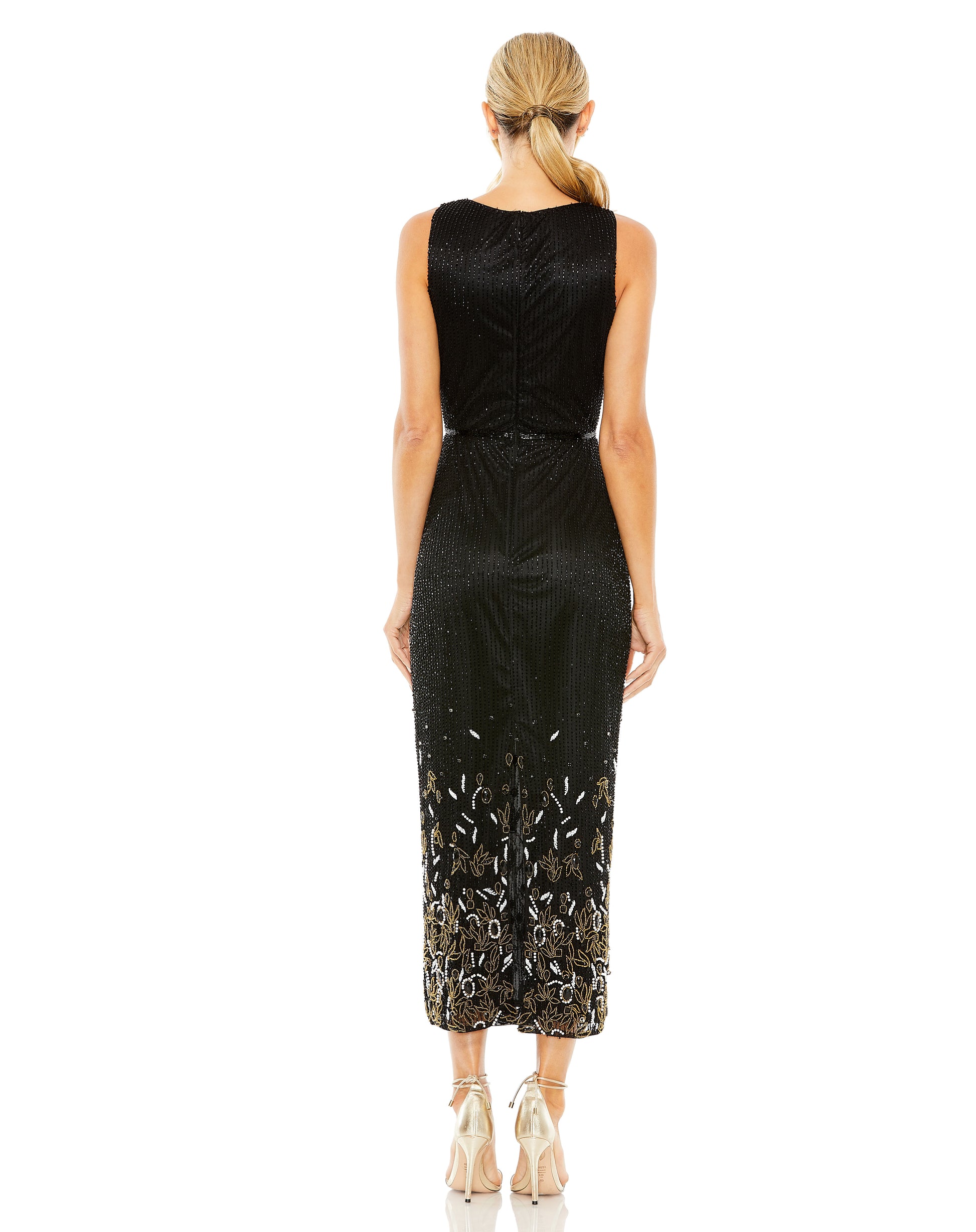 Mac Duggal 5796 Cocktail Tea Length Formal Beaded Dress