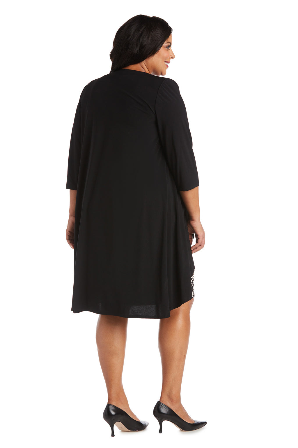 R&M Richards 5798W Short Printed Plus Size Dress Jacket Set