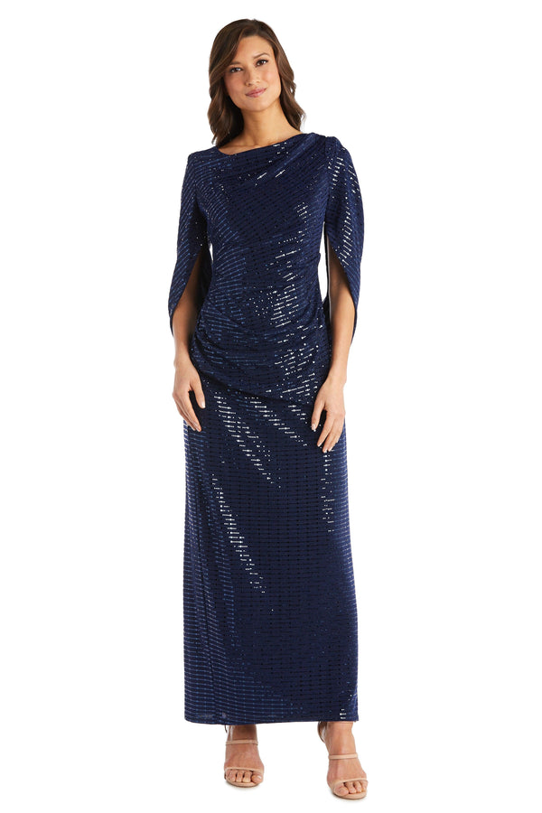 Long Petite Gown Formal Metallic R&M Richards 5872