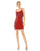 Cocktail Dresses Short Scoop Neck Embellished Beaded Fringe Dress Red