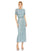 Formal Dresses Short Sleeve Formal Midi Length Dress French Blue