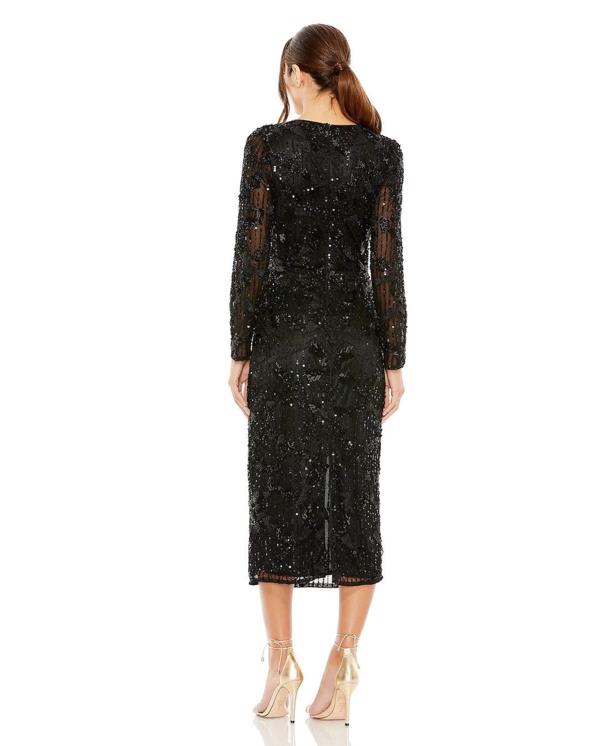 Long Sleeve Formal Midi Dress Long Sleeves & Midi Length Mac Duggal 59 –  The Dress Outlet