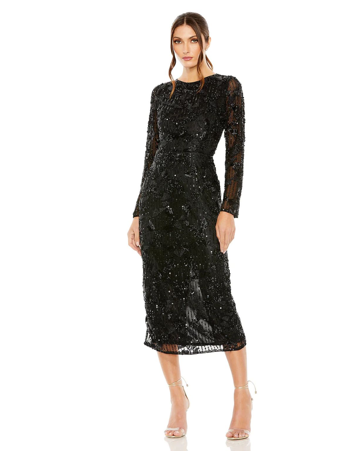 Long Sleeve Formal Midi Dress Long Sleeves & Midi Length Mac Duggal 5988 Long Sleeve Formal Midi Dress Long Sleeves & Midi Length Mac Duggal 5988