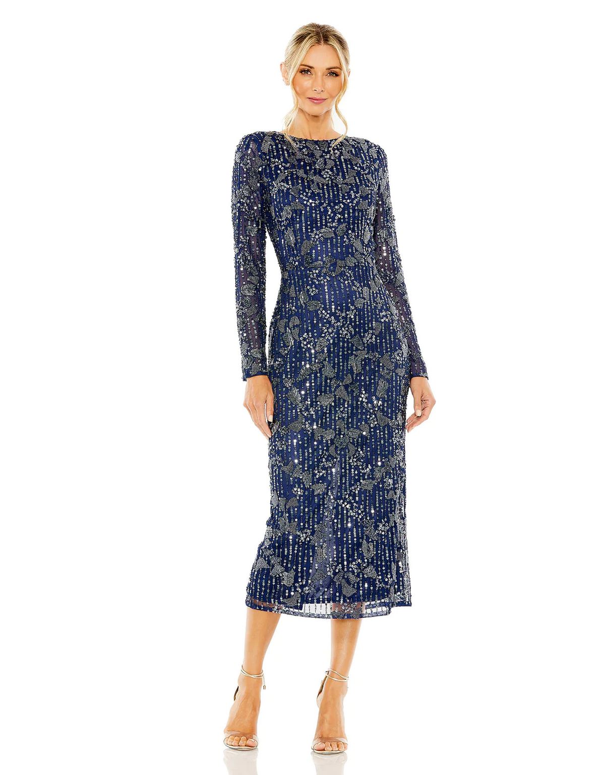 Long Sleeve Formal Midi Dress Long Sleeves & Midi Length Mac Duggal 59 –  The Dress Outlet