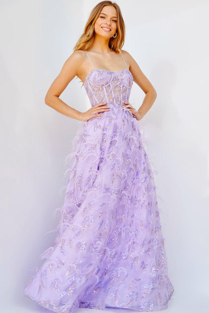 Prom Dresses Long Spaghetti Strap Prom Ball Gown Lilac