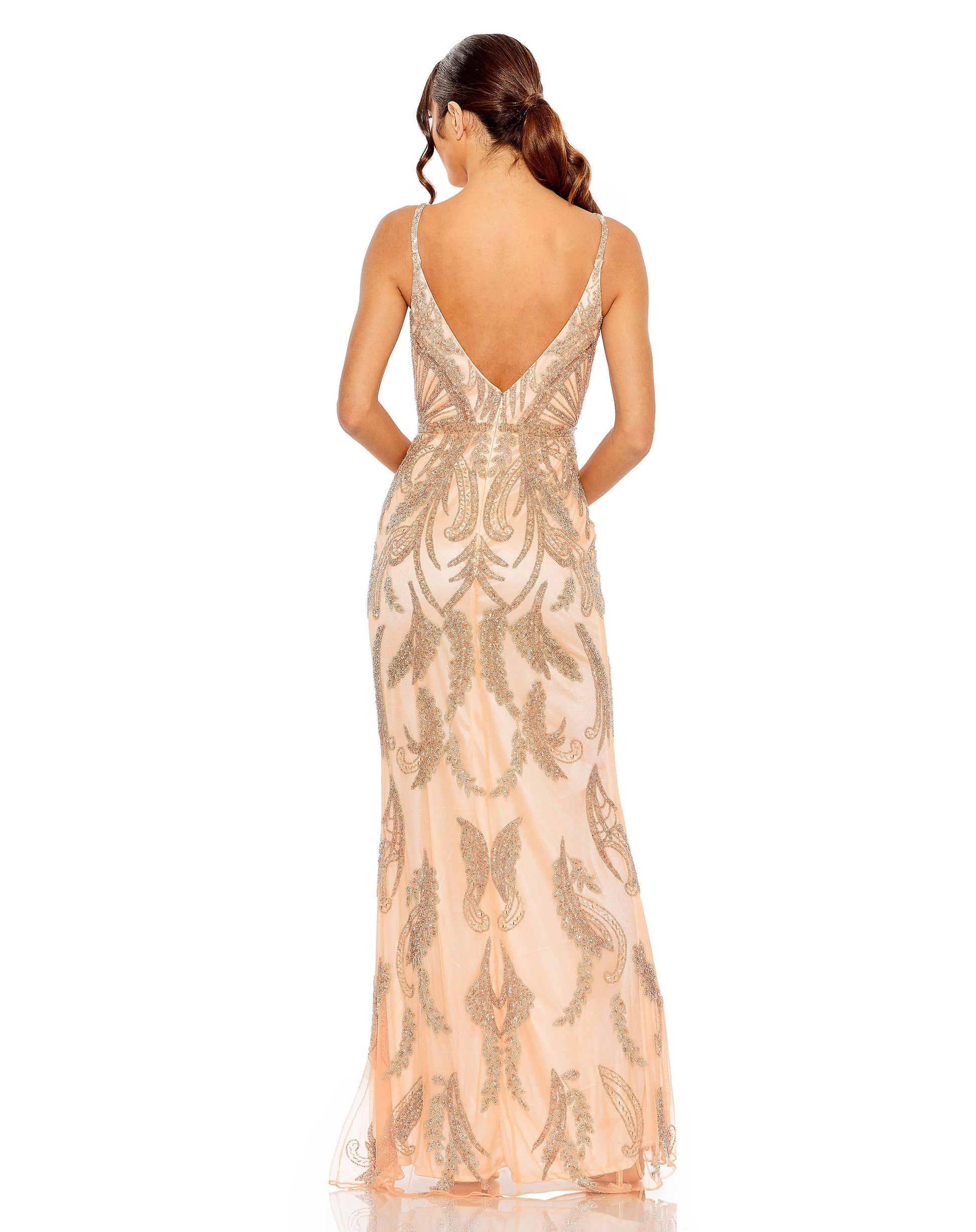 Mac Duggal 6015 Long Spaghetti Strap Formal Dress