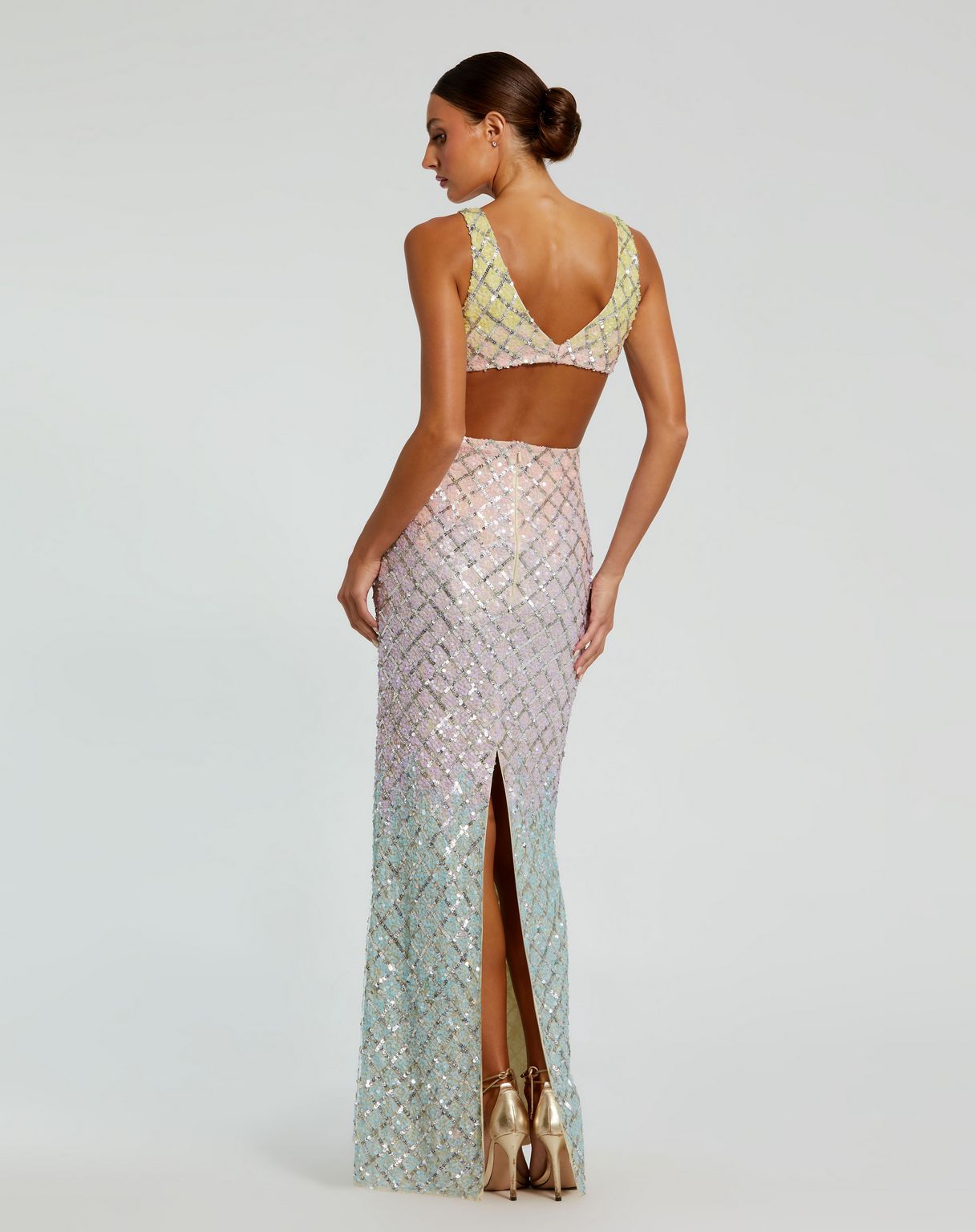 Mac Duggal 6049 Ombre Beaded Prom Formal Long Dress