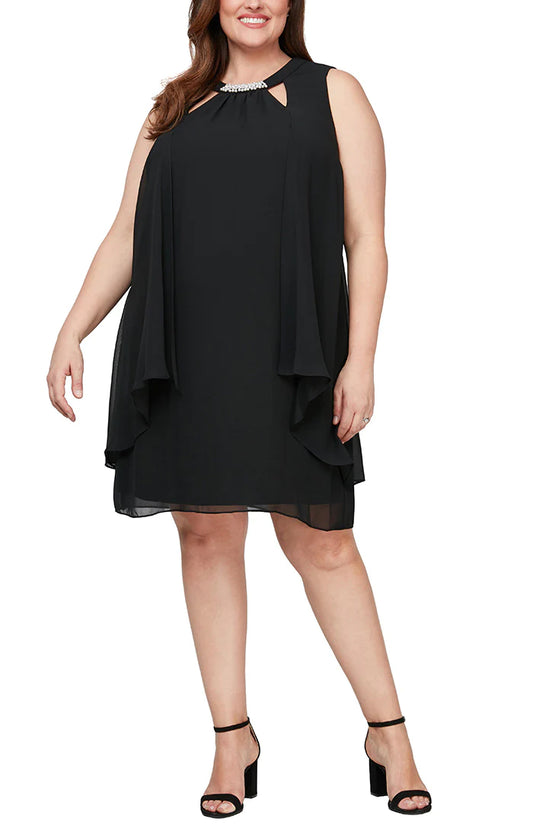 Cocktail Dresses Plus Chiffon Cocktail Dress Black