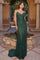 Prom Dresses Fitted Long Prom Sequins Gown Forest
