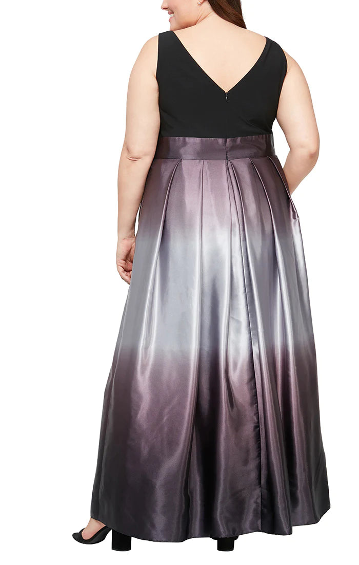 SL Fashions 619435M Plus Size Ombre Long Formal Gown