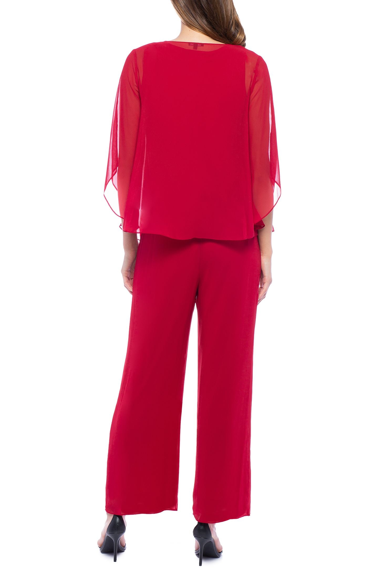 Marina  Embellished V Neck Sleeveless Three Piece Pants Set