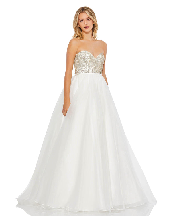 Long Strapless Prom Ball Gown Strapless Detail Mac Duggal 67570
