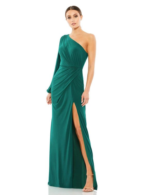 Long Sleeve Formal Beaded Dress Beaded Detail Mac Duggal 67879