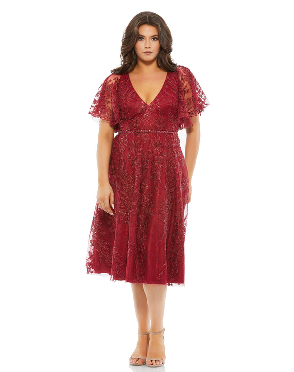 Short Plus Size Cocktail Dress Plus Size Silhouette Mac Duggal 67904