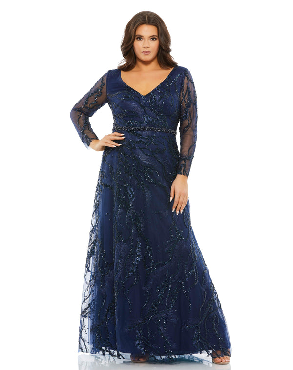 Long Sleeve Formal Plus Size Dress Long Sleeves Mac Duggal 67922
