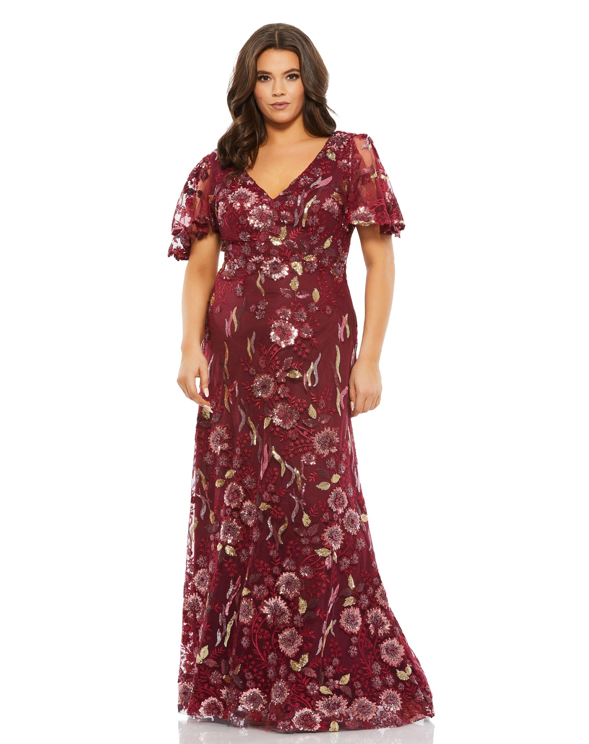 Mac Duggal 67924 Fabulouss Long Plus Size Floral Formal Dress