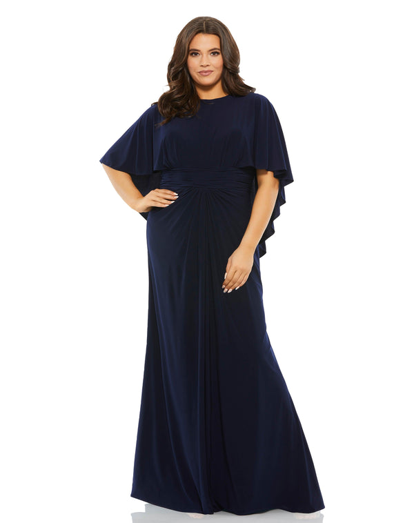 Plus Size Long Cape Sleeve Dress Cape Sleeves Mac Duggal 67929