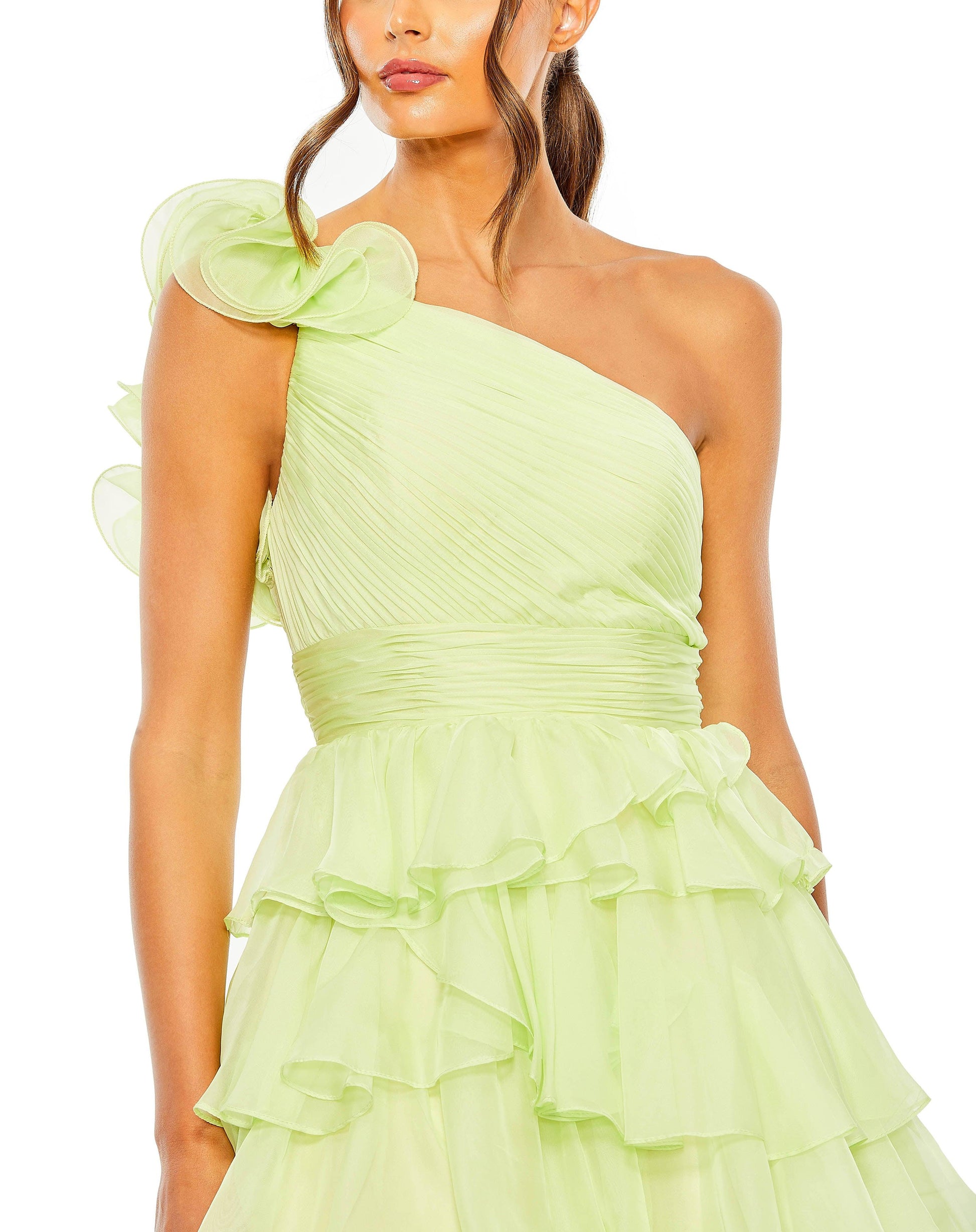 Mac Duggal 67979 Long One Shoulder Chiffon Prom Gown